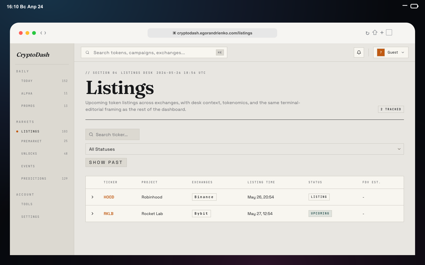 [ screen · listings ]